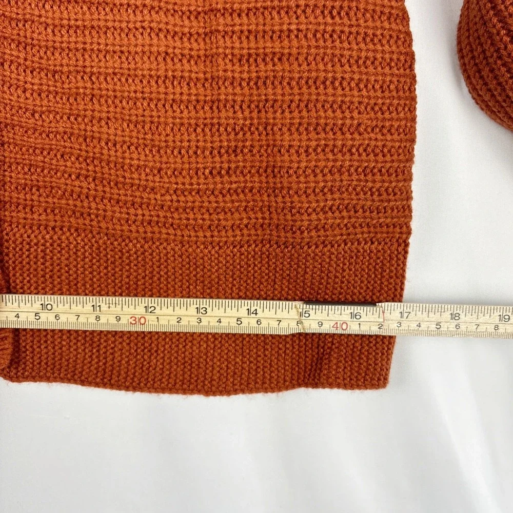 Kojooin Button Front Cardigan Women's Small Rust Knit Sweater‎ Casual Cozy Fall